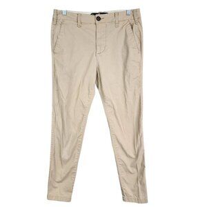Mens Tan Brown Hollister Skinny Chino Pants Casual Cotton Stretch Size 30x32